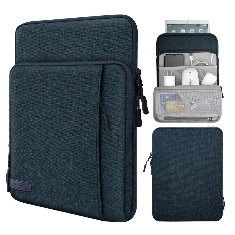 MoKo 9-11 Inch Tablet Sleeve Bag Carrying Case with Storage Pockets Fits New 11-inch iPad Pro M4/iPad Air M2 2024, iPad Air 5/4 10.9, iPad Pro 11, iPad 10/9/8th 10.9/10.2, Tab S8/S9 11, Indigo - Image 1
